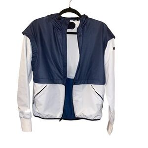 Under Armour Gore Windstopper Navy and White Hooded Jacket Women’s Size Small